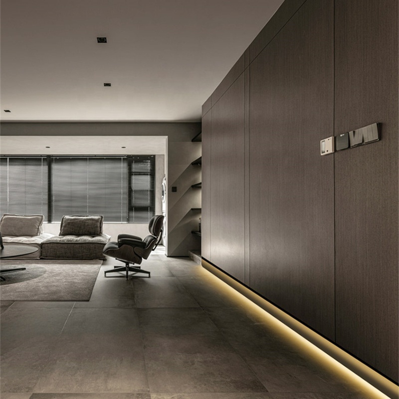 Custom Modern Flooring Baseboard Lighting Profile Recessed Aluminum Skirting Board with LED Light