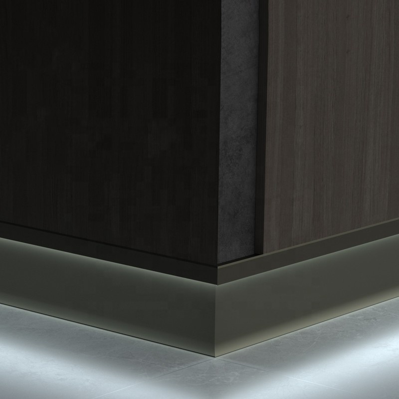 Custom Modern Flooring Baseboard Lighting Profile Recessed Aluminum Skirting Board with LED Light