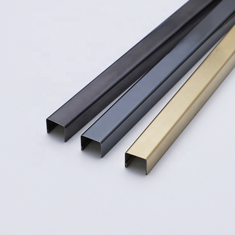 China Leading Factory Customized Stainless Steel Tile Trim SS 304 T Profile and U Profile