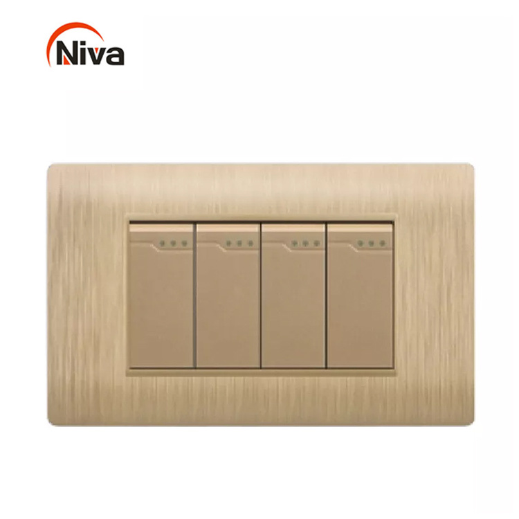 Tinted Plate Covers Electrical Product Outlet Plate Cover Golden Light Boxili Switch Interruptor Wall Switches Work For US