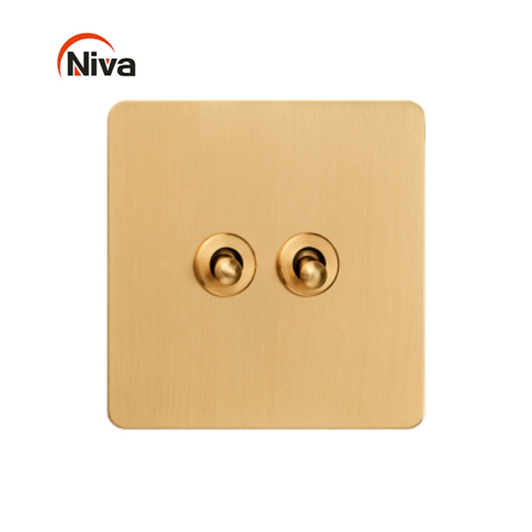 High Quality Single UK Standard Electric switch 15Amp Toggle Light Switch Plastic Wall Plate 2 gang