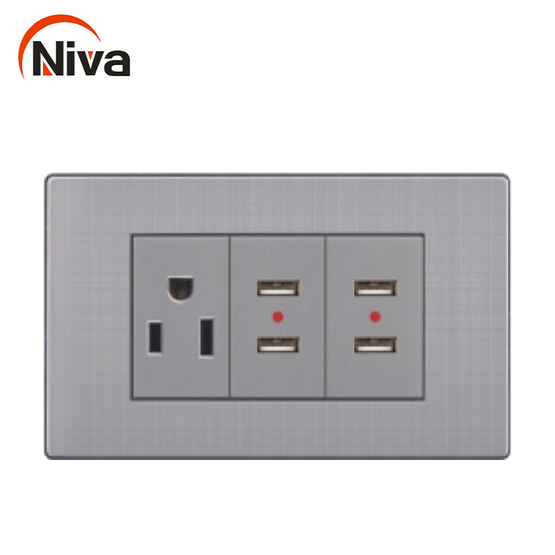 220V/110V Outlet Plate Cover Screwless Electrical Interruptor Wall Plate Sockets And Switches For Usa