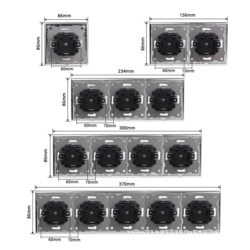 Light Switch Euro standard Socket Click Button On Off EU standard European German Schuko wall sockets 2 Position Plate