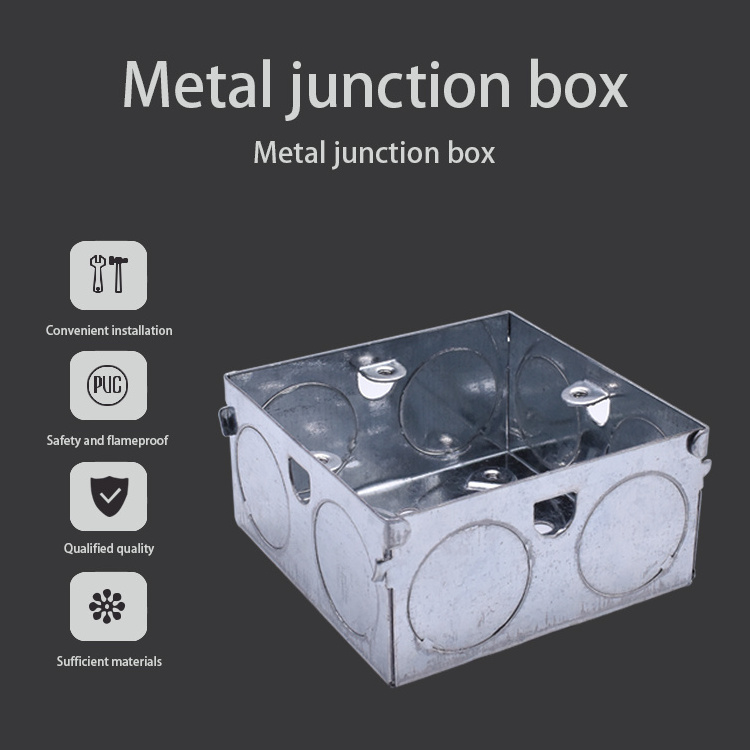 86*86 Type Metal Junction Box In Wall  Flame Retardant Waterproof Stainless Steel Metal Material Junction Box In Wall