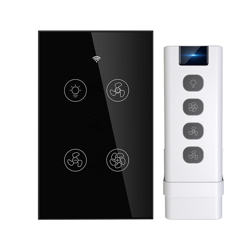 WiFi smart fan light switch  for smart home system interruptor inteligente smart dimmer switches touch control panel