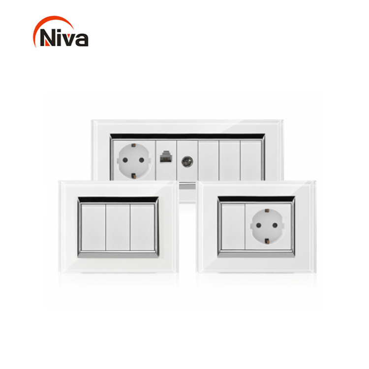 Hot Sale General-purpose Interruptor Inteligente European Wall Switches And Socket Electrical Wall Modular Modern Light Switch