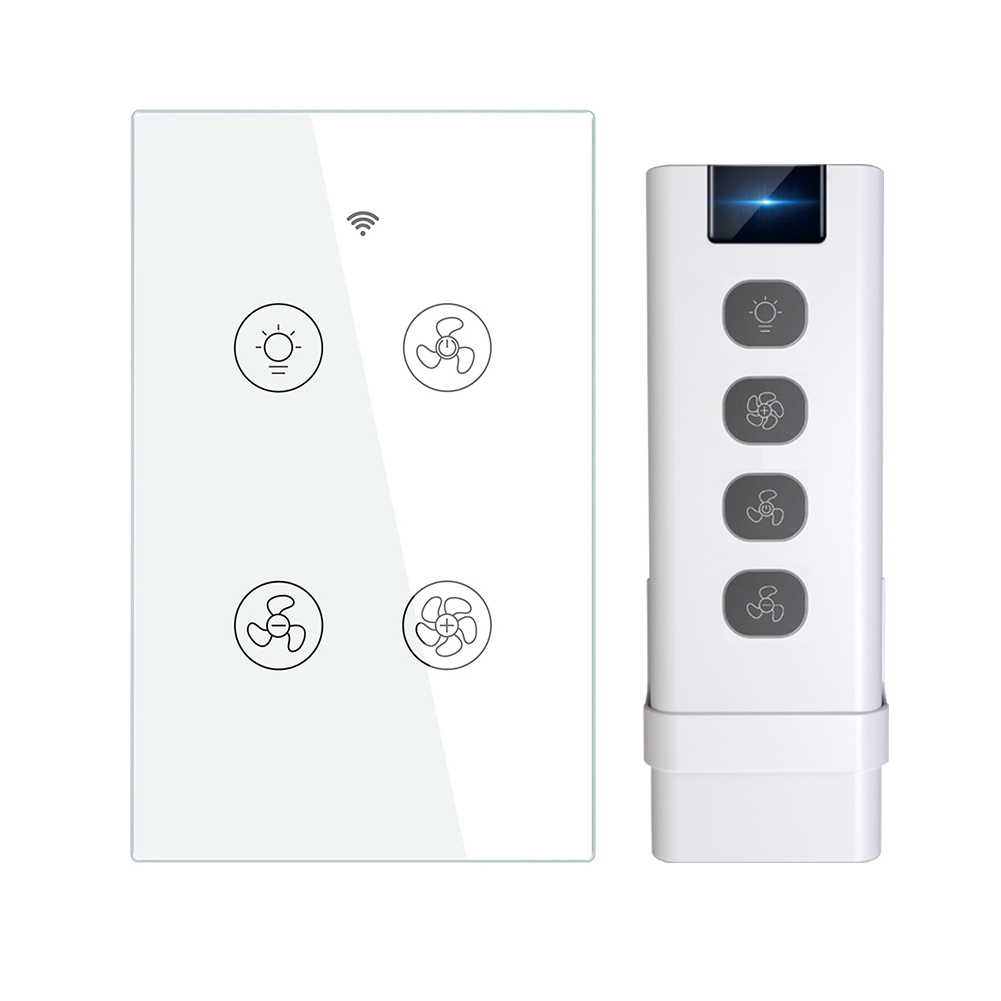 WiFi smart fan light switch  for smart home system interruptor inteligente smart dimmer switches touch control panel