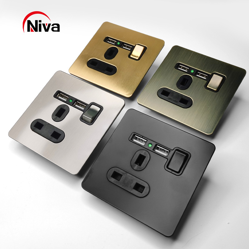 Electric accessories brass light switches metal panel vintage toggle switch and home sockets