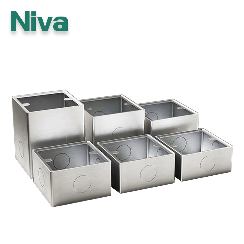 86*86 Type Metal Junction Box In Wall  Flame Retardant Waterproof Stainless Steel Metal Material Junction Box In Wall