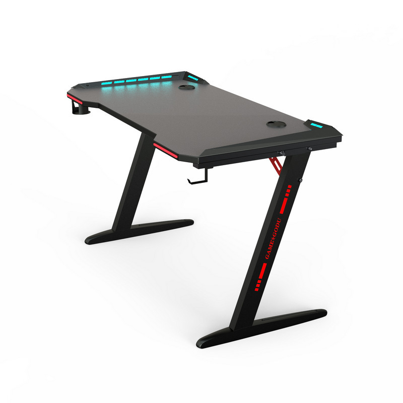 customized adjustable Led Light RGB gaming table desk computer gamer desk table mesa gamer