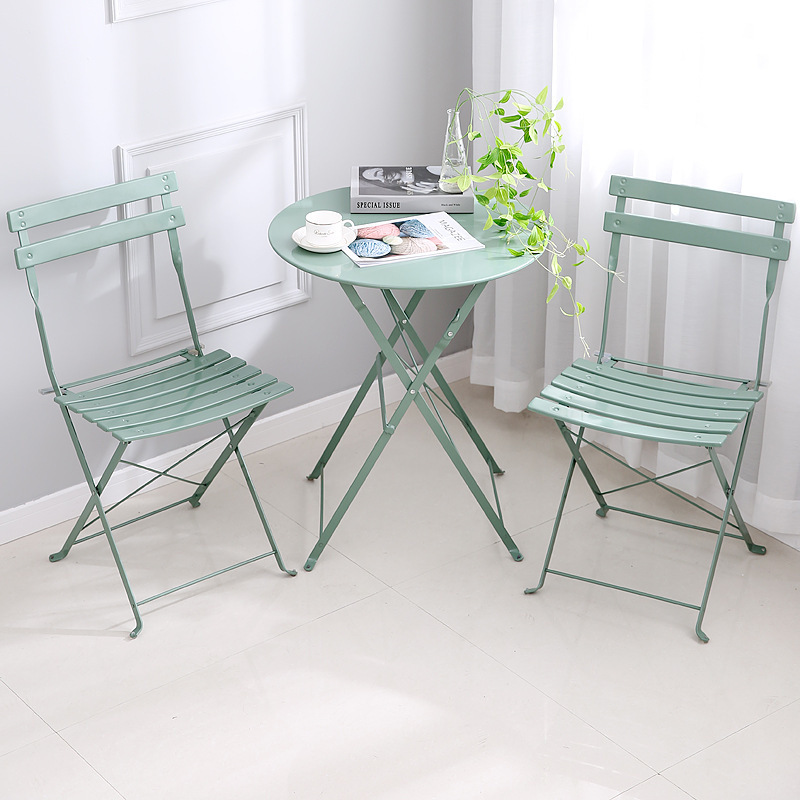 French Bistro Metal Folding Table And Chair Outdoor Garden Furniture Set