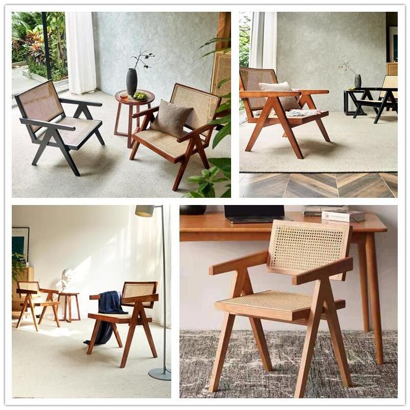 Home Furniture Solid Wood Cane / Wicker / Rattan Dining Chairs