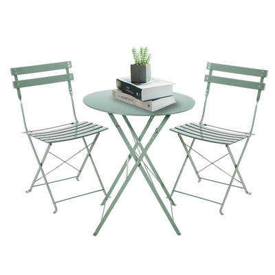 French Bistro Metal Folding Table And Chair Outdoor Garden Furniture Set