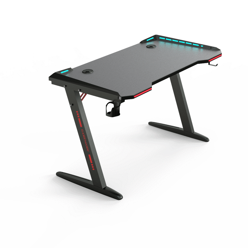 customized adjustable Led Light RGB gaming table desk computer gamer desk table mesa gamer