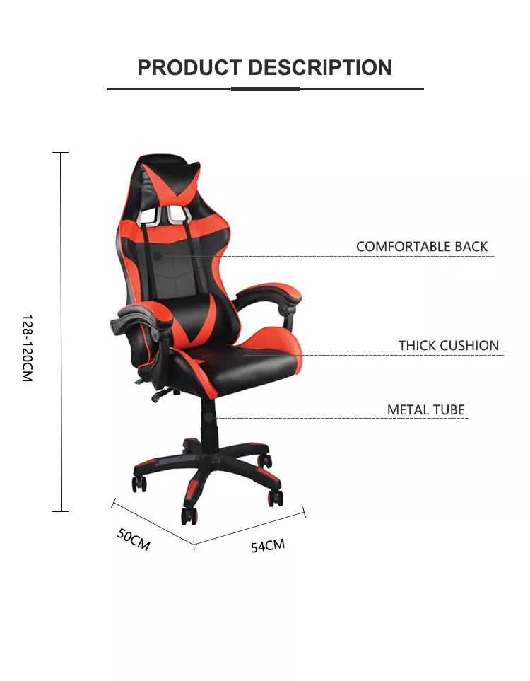 Office Working Racing Gaming Chairs  Ergonomic Comfortable PU Leather Iron Contemporary Swivel Chair Revolving