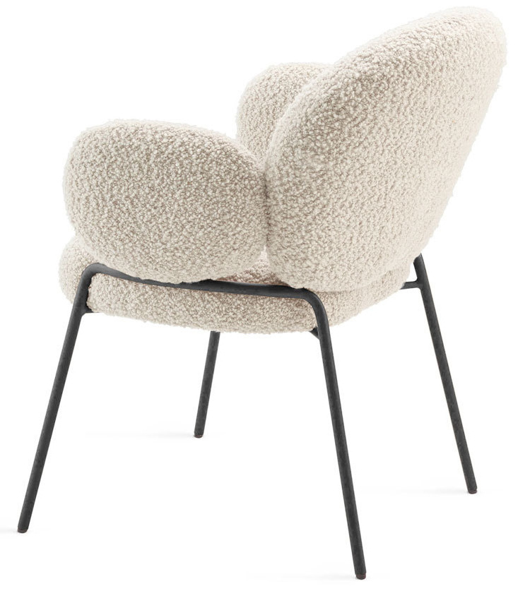 Luxury Nordic Modern Design Boucle Fabric Dining Chair