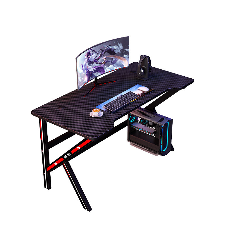 Factory Price Custom RGB Led Light Black Computer Game Table Office Gaming Desk Table Mesa Gamer