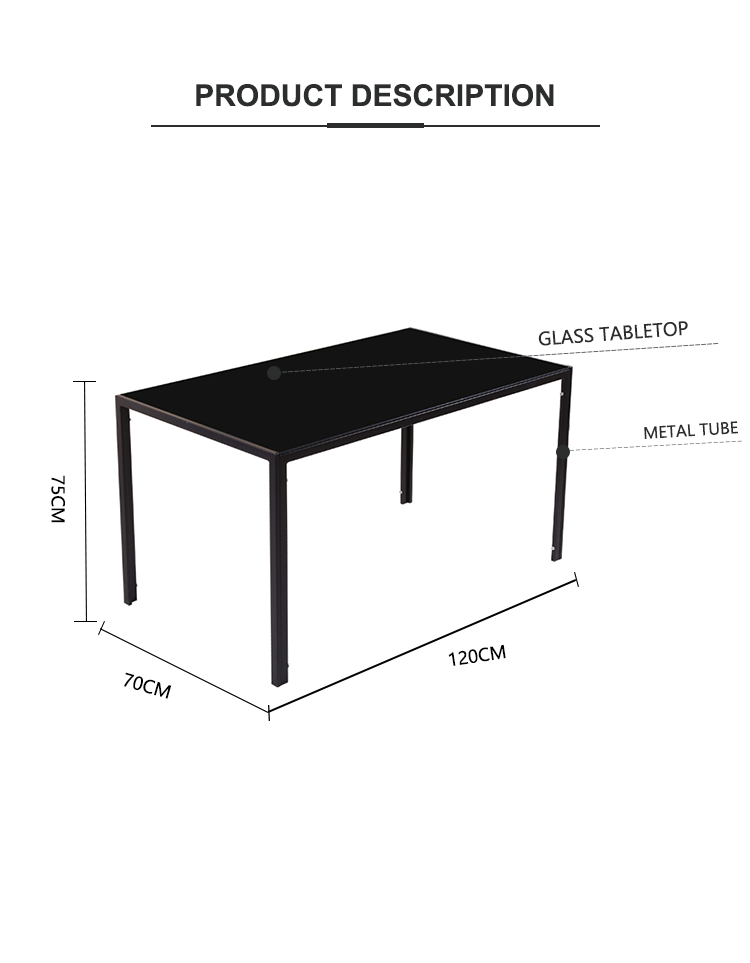 Hot Selling Cheaper Dining Room Furniture Glass Table Top PU Chair  4 Seaters dining table sets. table a manger complet