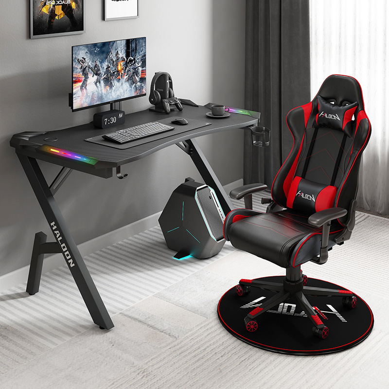 customized adjustable Led Light RGB gaming table desk computer gamer desk table mesa gamer