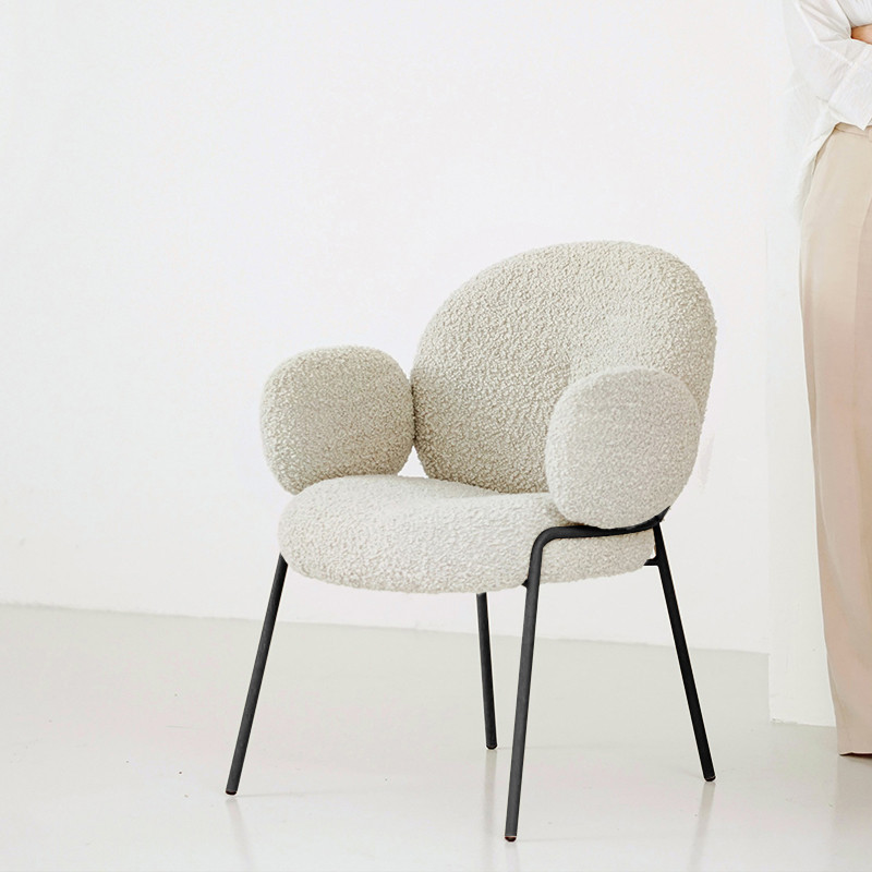 Luxury Nordic Modern Design Boucle Fabric Dining Chair