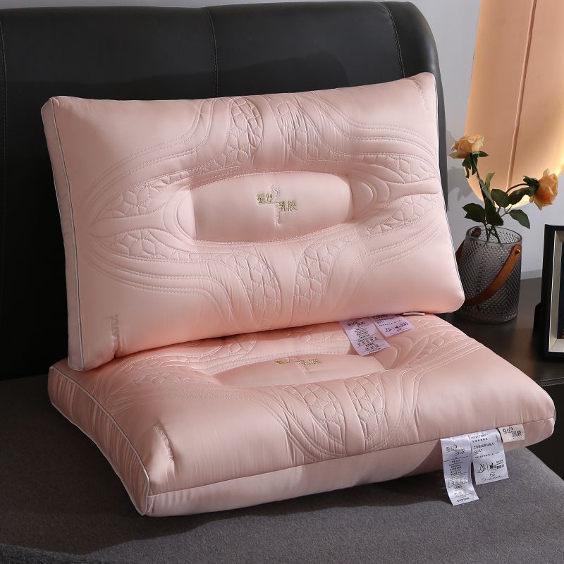 Luxury Natural Silk Filled High Quality Bed Pillow embroidery Mulberry Silk Sleep Pillow Cotton Fabric