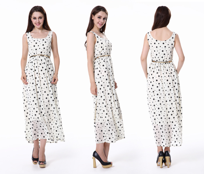 Summer Fashion design Maxi Dresses Thailand Wholesale Clothing Printed sexy dress