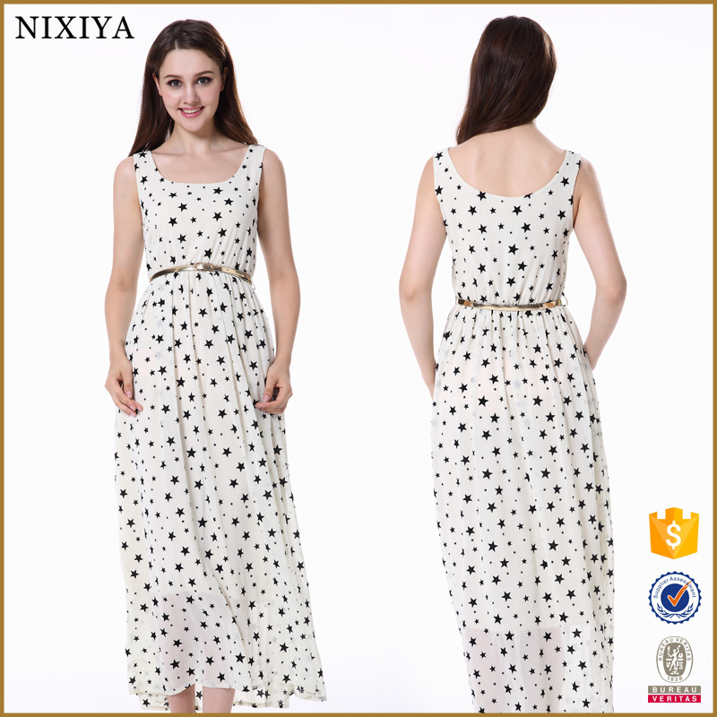 Summer Fashion design Maxi Dresses Thailand Wholesale Clothing Printed sexy dress