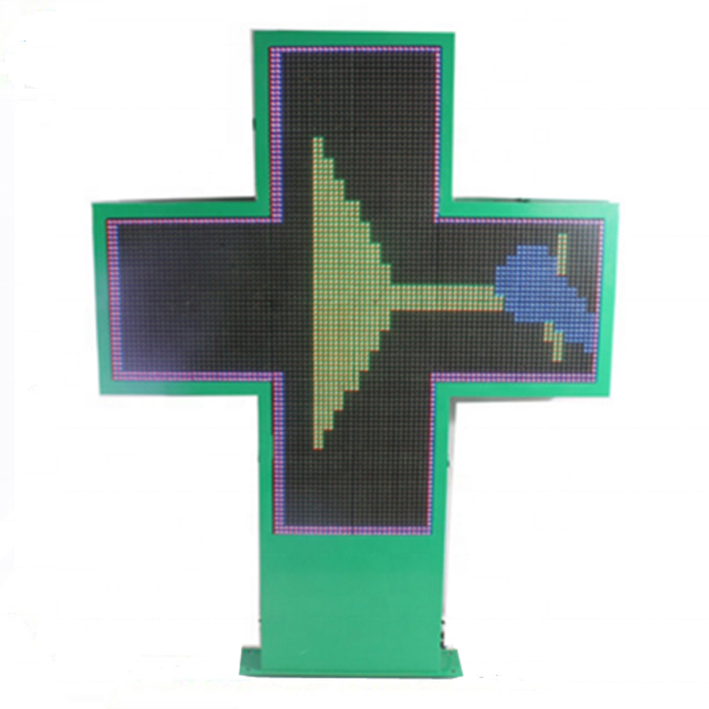 Niyakr Green And Blue Bicolor Led Pharmacy Cross, Animated LED Pharmacy Cross Sign Control Card