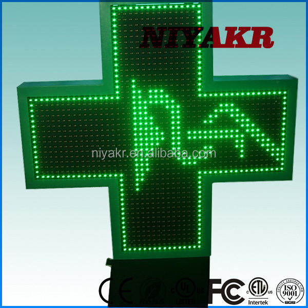 Niyakr Green And Blue Bicolor Led Pharmacy Cross, Animated LED Pharmacy Cross Sign Control Card