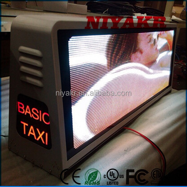 led taxi advertising, outdoor led taxi advertising display/car top roof light box advertising with magnetic base