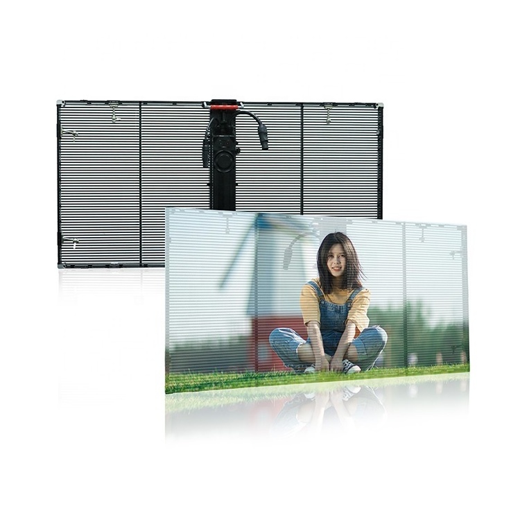 led outdoor transparent led display p3.91 curtain window glass tv led panels mesh display transparent led screen