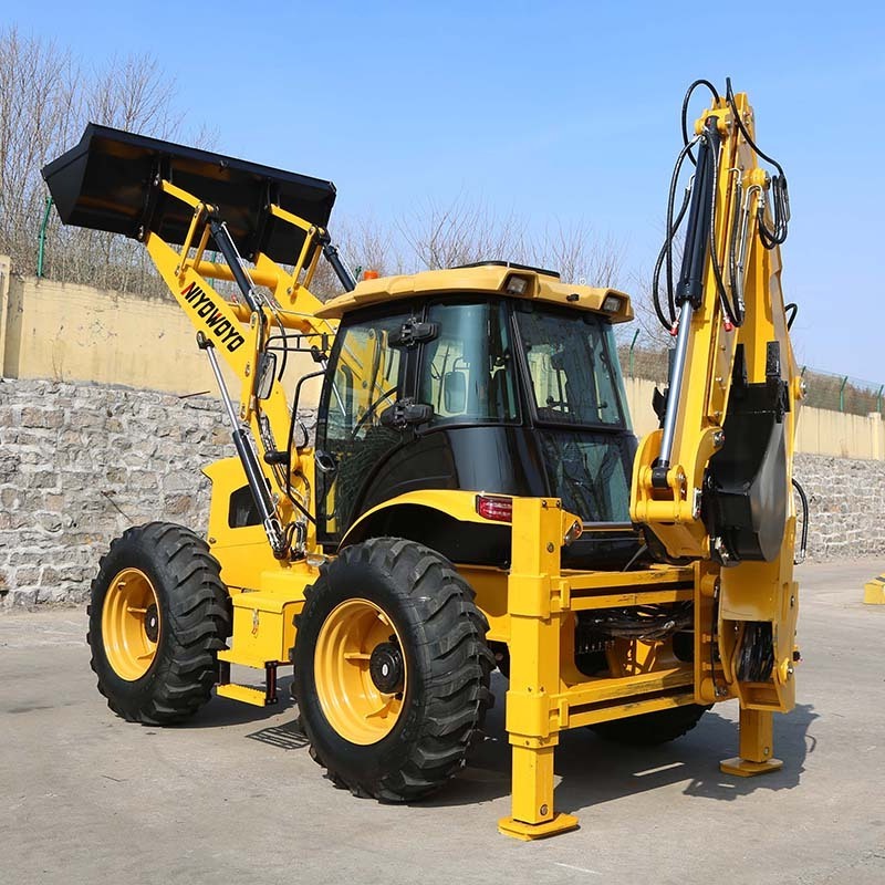 Chinese factory backhoe excavator loader 4x4 towable backhoe loaders with auger drilling rig for sale