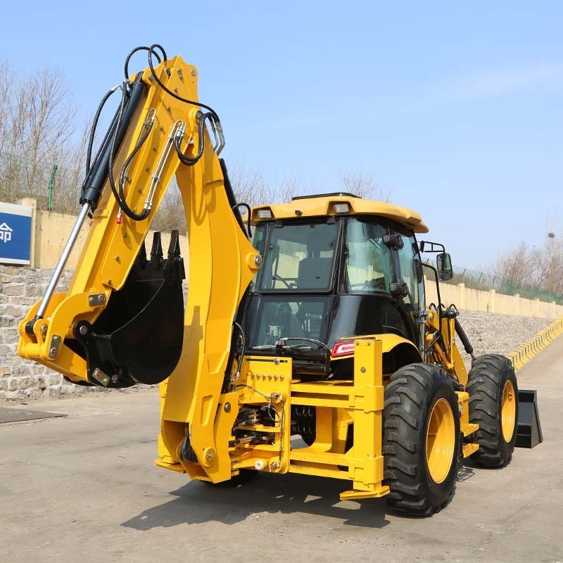 Chinese factory backhoe excavator loader 4x4 towable backhoe loaders with auger drilling rig for sale