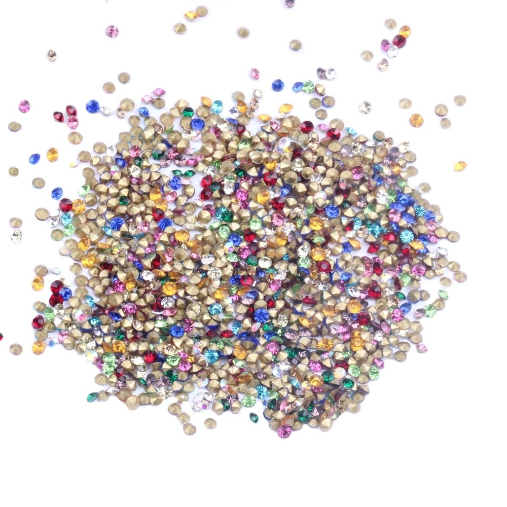 New Style Shiny Glass Rhinestones Many Colors ss2-ss6 28800pcs Mini Pointback Stones Loose Strass Bead DIY Nail Art Decorations