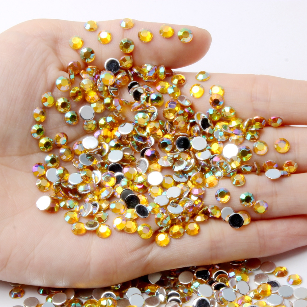 Hot Sale Flatback Facets Many Colors Glue On 5mm 2000pcs Acrylic Rhinestones For Crystal Stones Face DIY Nail Art