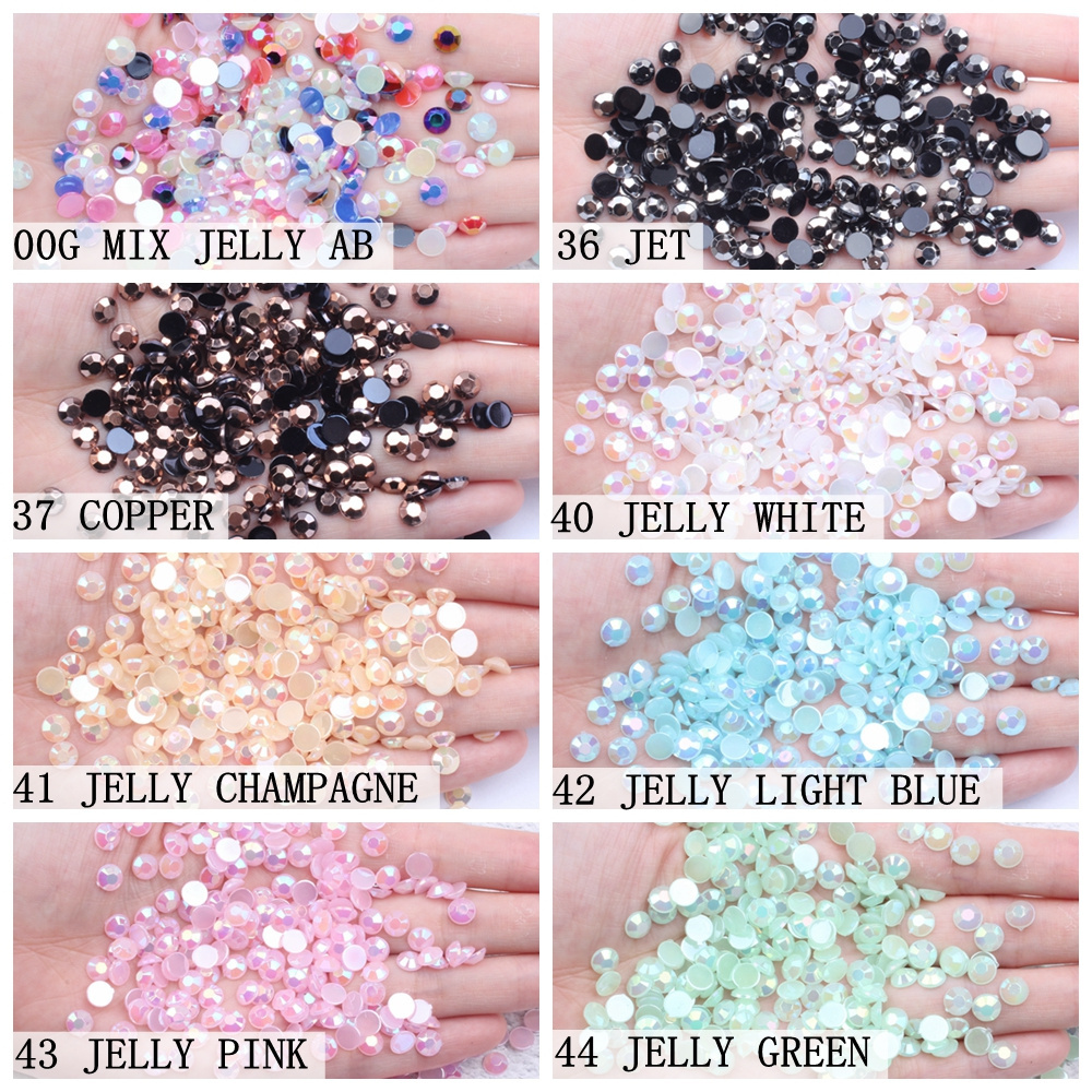 Hot Sale Flatback Facets Many Colors Glue On 5mm 2000pcs Acrylic Rhinestones For Crystal Stones Face DIY Nail Art