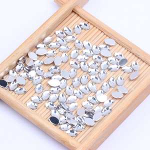 Non Hot Fix Flat Back Facets Oval Shape Acrylic Rhinestones 4x6mm 10000pcs For Crafts Garments Decorations