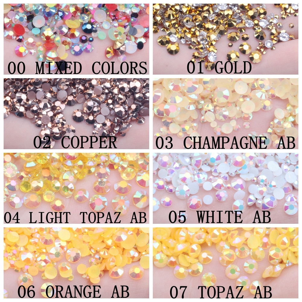 Hot Sale Shiny 2mm 10000pcs Flatback Non Hotfix Glue On Resin Rhinestones For DIY Nail Art 3D Garment Decorations Dress Making