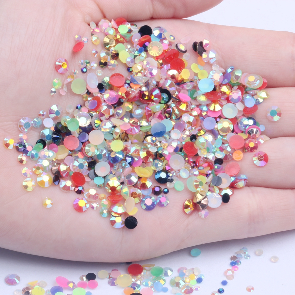 Hot Sale Shiny 2mm 10000pcs Flatback Non Hotfix Glue On Resin Rhinestones For DIY Nail Art 3D Garment Decorations Dress Making