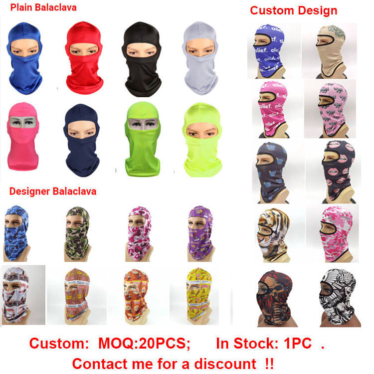 Custom Tactical Balaclava Full Face Cover Men's Anti-UV Sunscreen Mask Face Mask Windproof Ski Ninja Mask