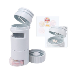 3 in 1 Portable Pill Cutter  Crusher Weekly Pill Organizer for Small Or Large Pills for Travel