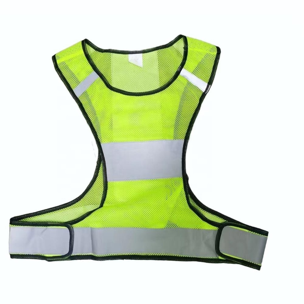 Custom Logo Adjustable Night Riding Safety Reflective Vest Cycling Vest Safety Warning Fluorescence Night Clothes Bicycle Vest