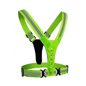 Unisex Adjustable Elastic outdoor Gear Reflective Running  LED Safety  Belt For Night Walkers Bikers