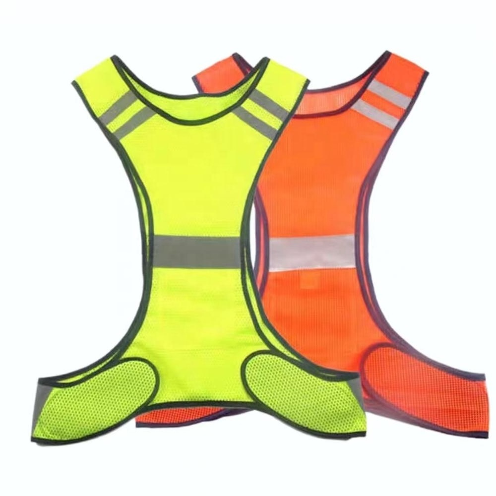 Custom Logo Adjustable Night Riding Safety Reflective Vest Cycling Vest Safety Warning Fluorescence Night Clothes Bicycle Vest