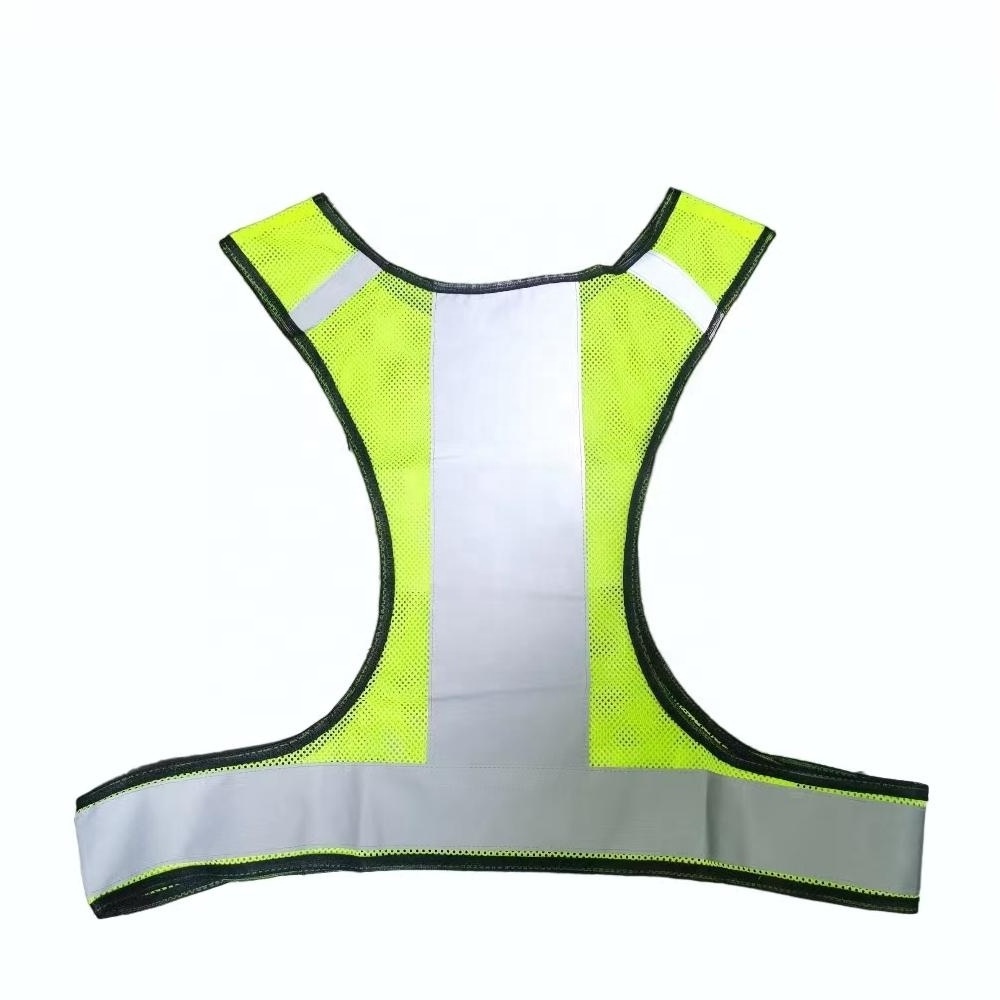 Custom Logo Adjustable Night Riding Safety Reflective Vest Cycling Vest Safety Warning Fluorescence Night Clothes Bicycle Vest