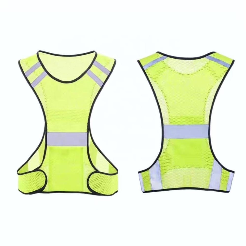 Custom Logo Adjustable Night Riding Safety Reflective Vest Cycling Vest Safety Warning Fluorescence Night Clothes Bicycle Vest