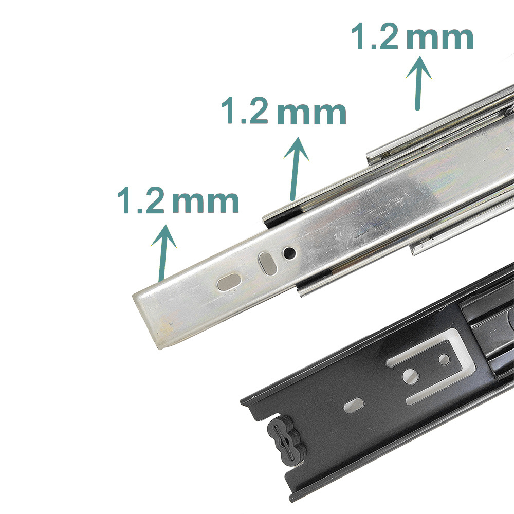 Self Closing Type Fgv Powder Coating Drawer Slide Metal Telescopic Drawer Slide Channel Euro Drawer Slide