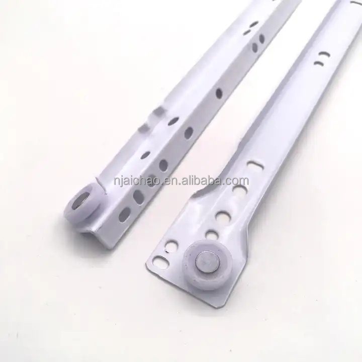 Powder coated white Powder Color Furniture Slide Factory drawer slide rollers and wheels for drawer using