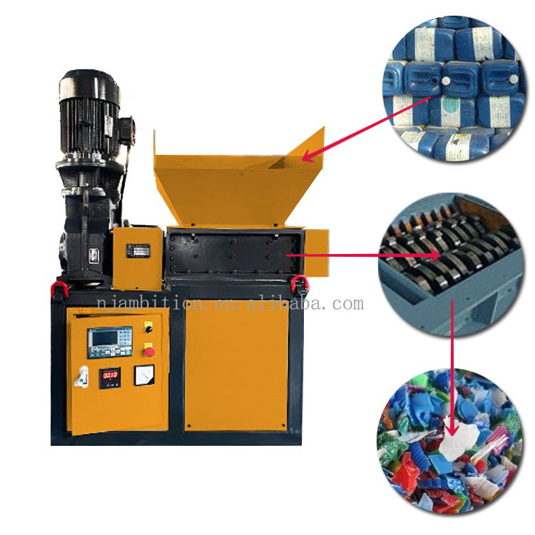 Plastic Recycling Recycling Mini Double Shaft Garbage Scrap Crusher Shredder 300 Model Metal Small Plastic Shredder Machine