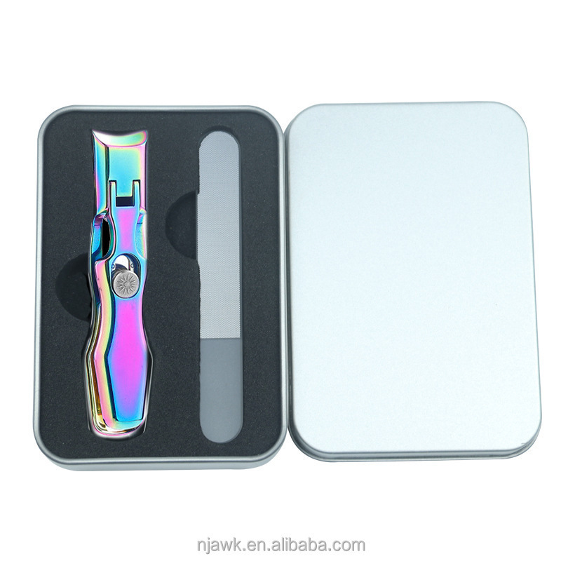 AWK High Quality Wholesale Wide Jaw Opening Cutter Large Size Splash-proof Stainless Steel Nail Clipper With Catcher